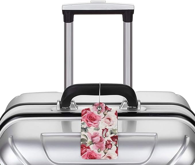 2PC Red Rose Flower Luggage Tag - Image 5