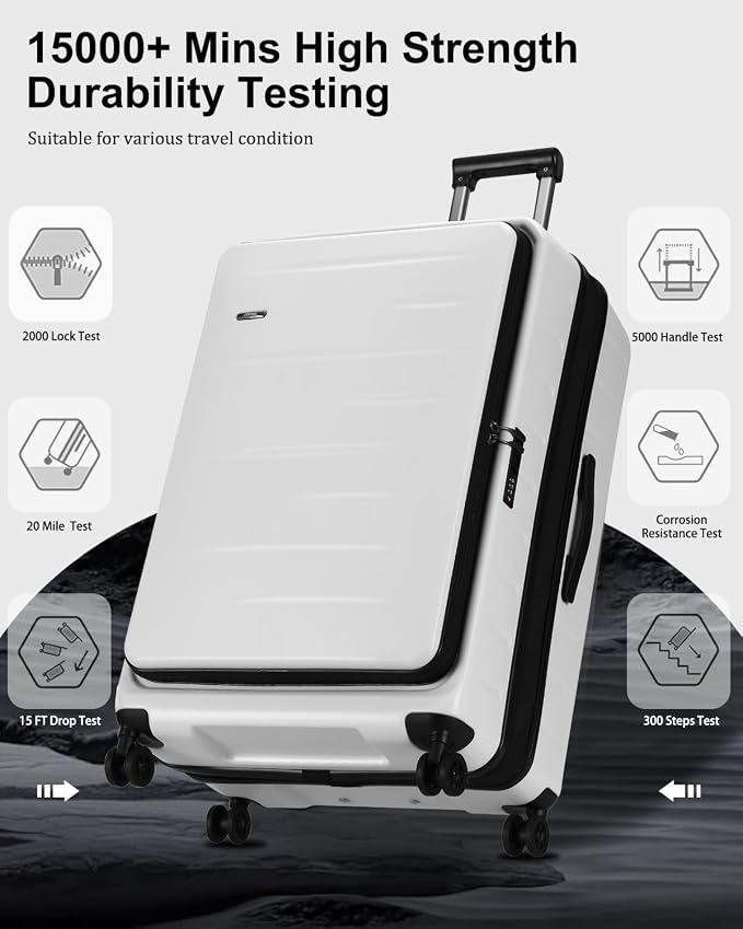 Expandable Checked Luggage, 28 Inch Luggage - Image 7