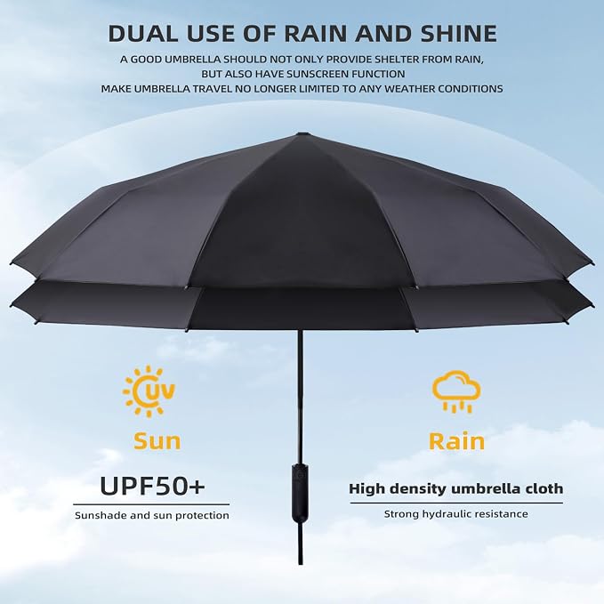 Folding Umbrella Anti-UV Compact Durable Folding Umbrella Auto Open Close - Image 3
