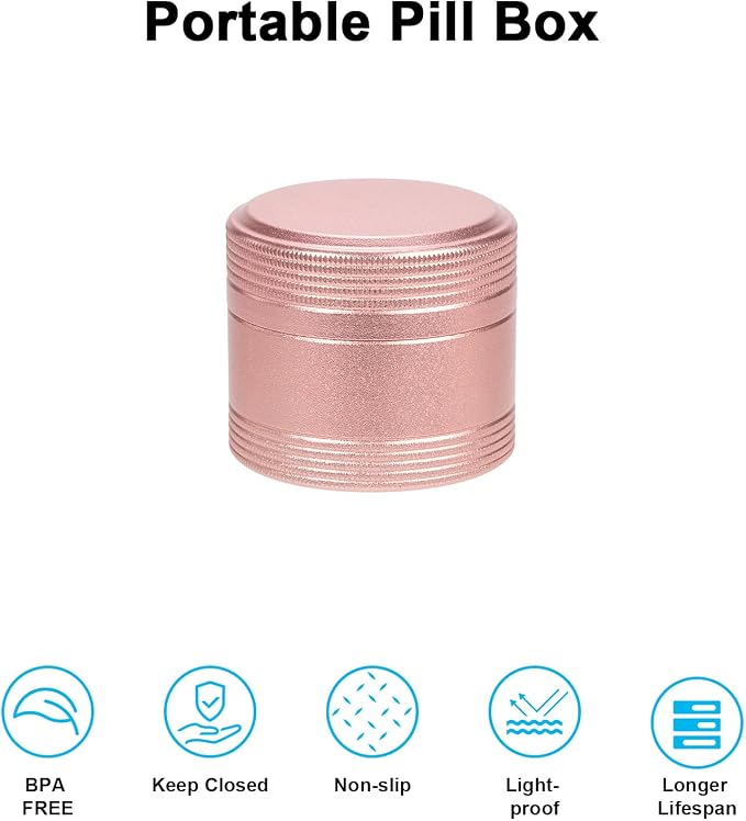 Portable Metal Pill Box Single Waterproof Pill Case - Image 7