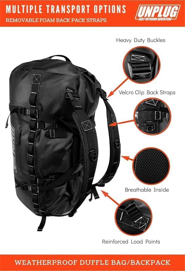 UNPLUG Ultimate Adventure Bag | 1680D Heavy Duty Waterproof Bag | Large Travel - Image 4