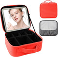 Travel Makeup Bag with LED Mirror and Light Travel Makeup Case Cosmetic by SUILU