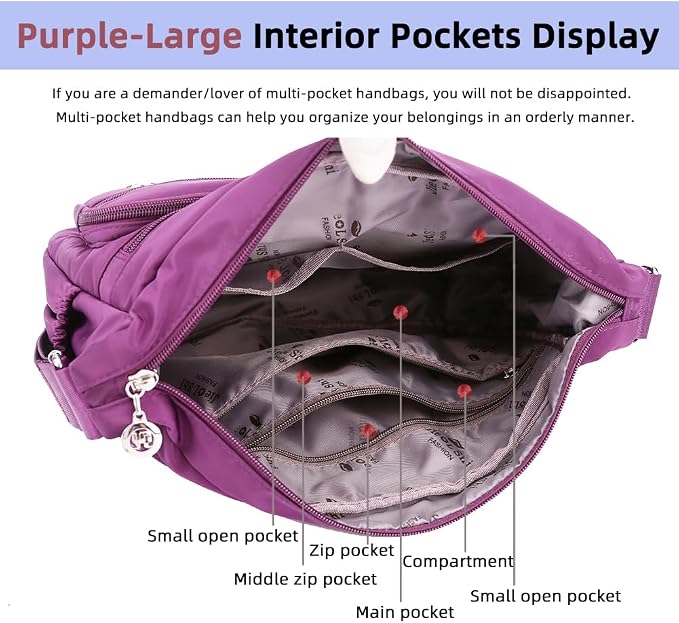 MINTEGRA Women Shoulder Handbag Roomy Multiple Pockets Bag Ladies Crossbody - Image 5