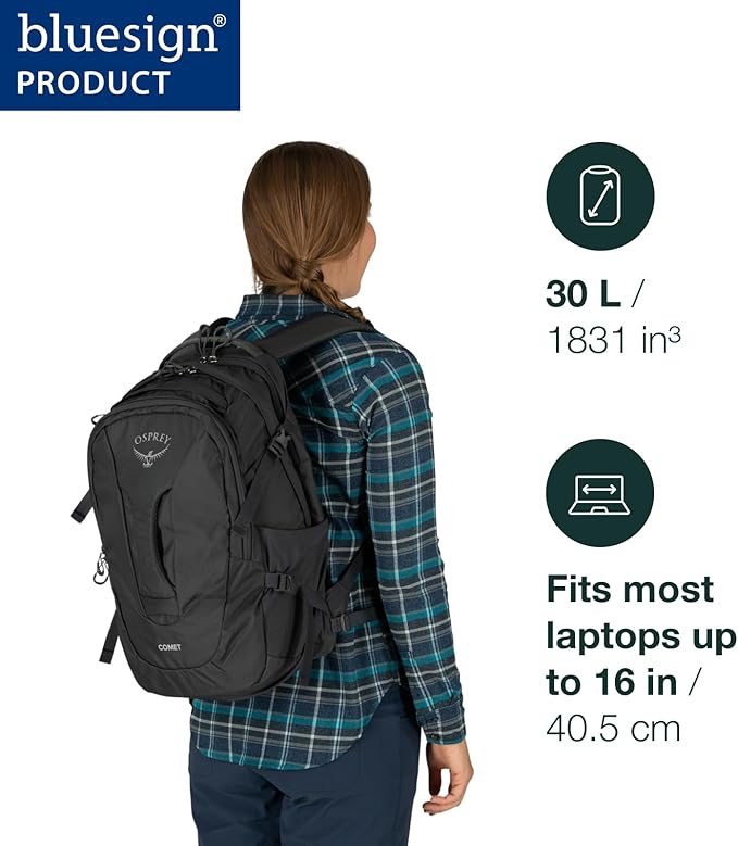Osprey Comet Laptop Backpack, Atlas Blue - Image 2