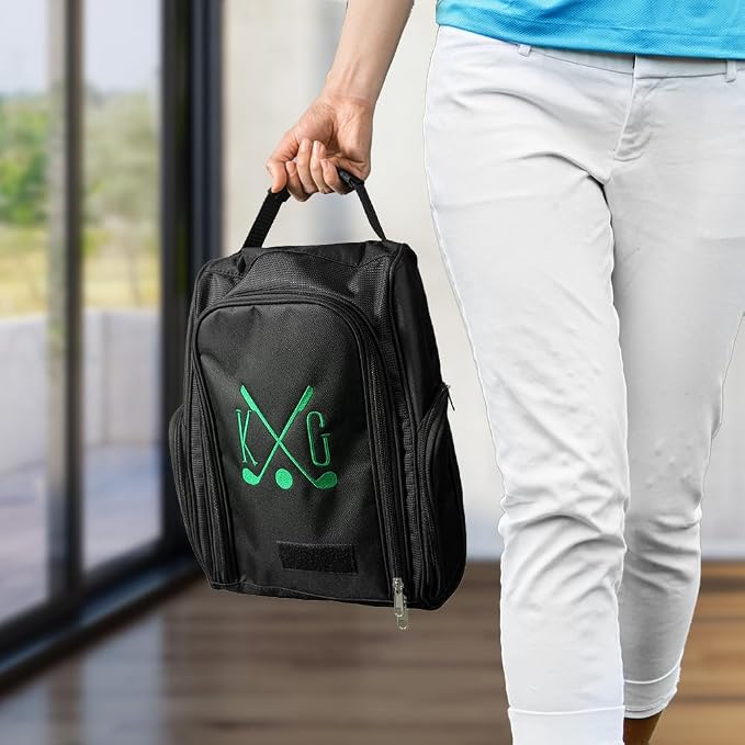 Embroidered Golf Shoe Bag Men Women Handle Strap Personalized Name Golf Shoes - Image 5