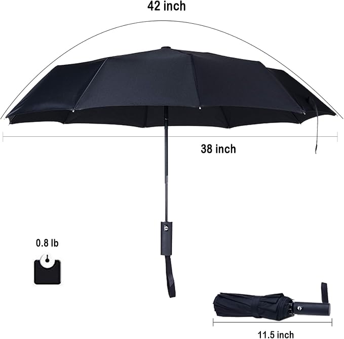 PFFY 2 Packs Travel Umbrella Windproof Auto Open & Close Collapsible Folding - Image 6