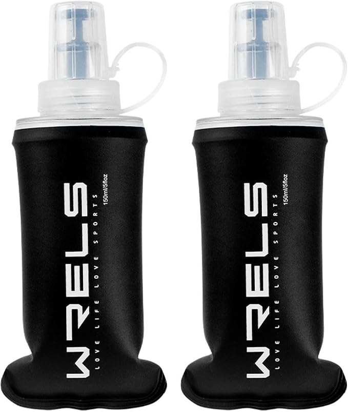 Folding Soft Flask Portable Collapsible Running Lightweight Water Bottle by WRELS