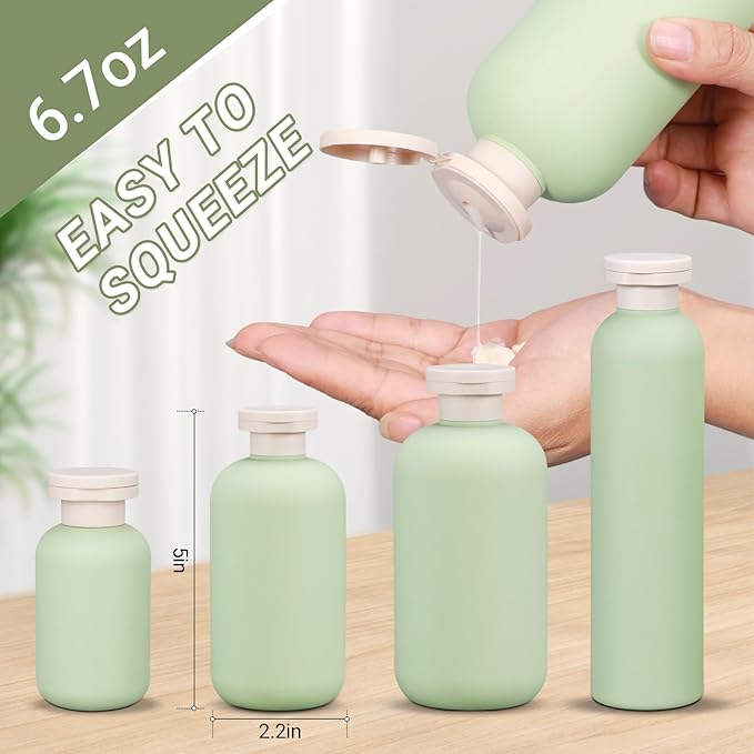 ASEVAT 6.7 oz Plastic Leak Proof Travel Bottles - Image 2