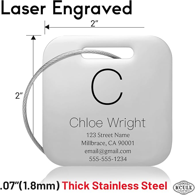 Customized Stainless Steel Luggage Tags: Personalize Your Suitcases, and Bags - Image 4