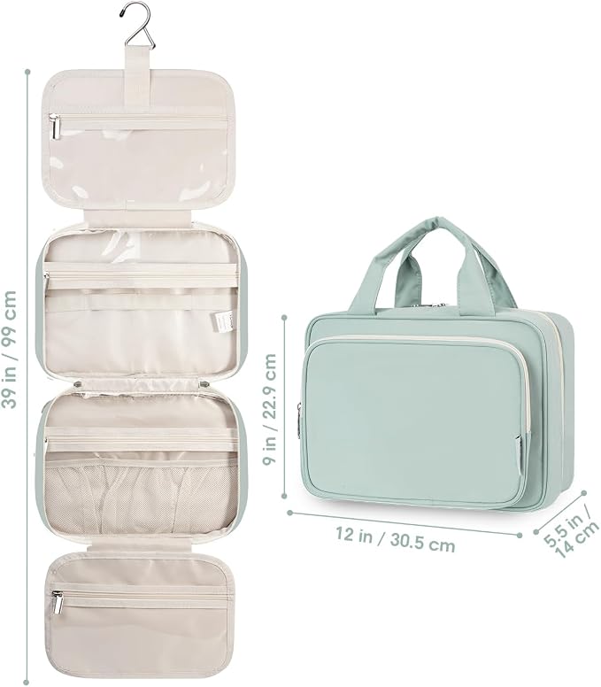 Travel Toiletry Bag for Women Large Hanging Makeup Bag Organizer Toiletries Bag - Image 9