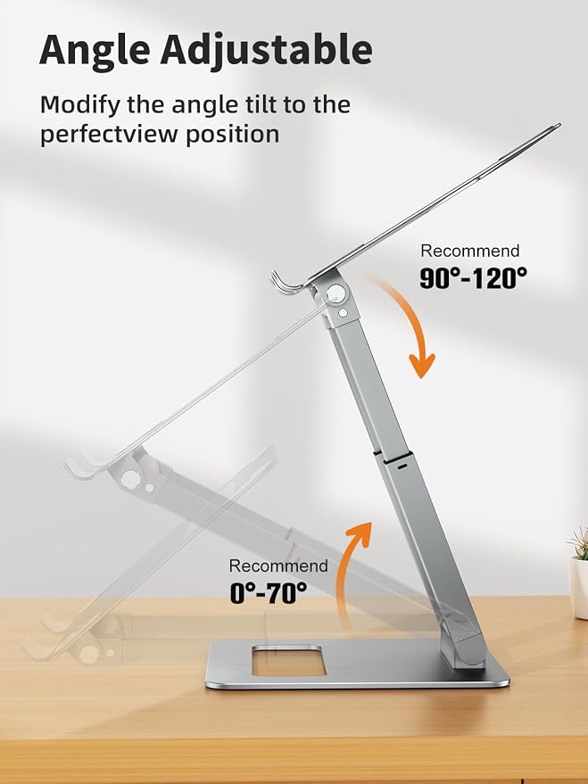 tounee Laptop Stand for Desk Adjustable Height, Telescopic Computer Stand - Image 4
