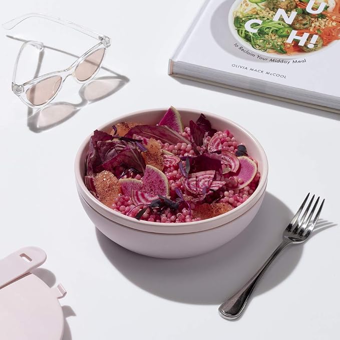 W&P Porter Bowl Lunch Container w/ Protective Non-slip Exterior, Blush 1 Liter - Image 2