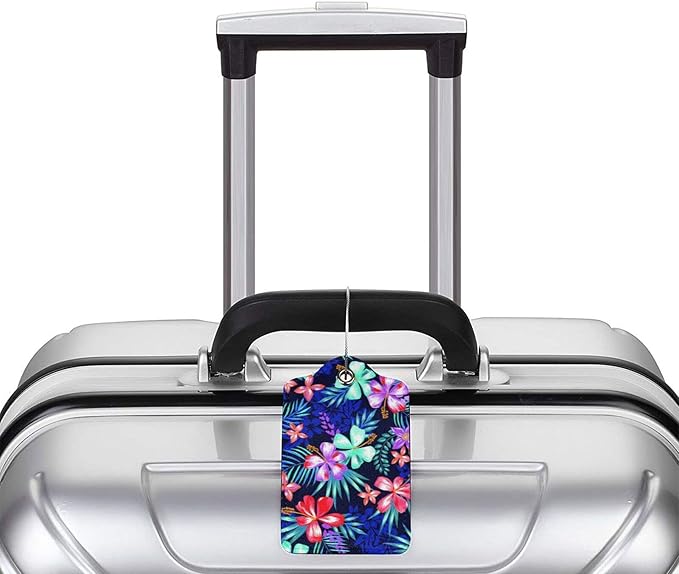 Set of 2 Luggage Tag for Suitcases Tie dye PU Leather Luggage Tag - Image 4
