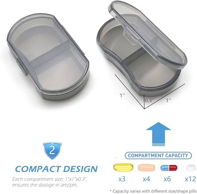 VOFOON 3 Pack Small Pill Organizer, Travel Pill Box - Image 4