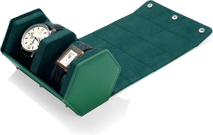 Oirlv Luxury Hexagonal Leather Watch Travel Case Watch Organizer Case - Image 5