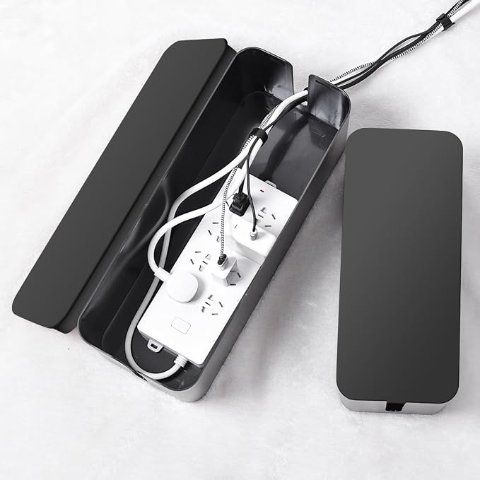 Cable Management Box, 2 Pack Large & Medium Cable Organizer Box - Image 3