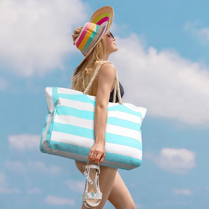 Becokan Beach Bag Large Beach Tote Bag - Image 5