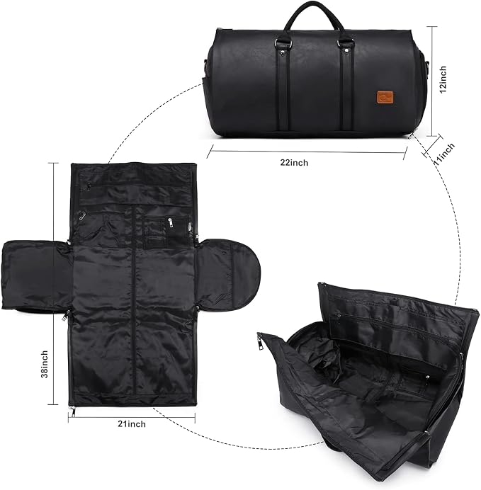 seyfocnia Convertible Travel Garment Bag, Carry on Garment Duffel Bag - Image 3