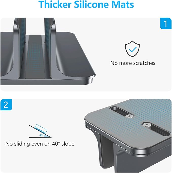 OMOTON Vertical Laptop Stand Holder, Desktop Aluminum MacBook Stand - Image 4