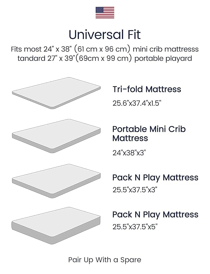 TotAha Space Mini Crib Sheets Fitted, Star & Moon Pack N Play Sheets, Super - Image 4