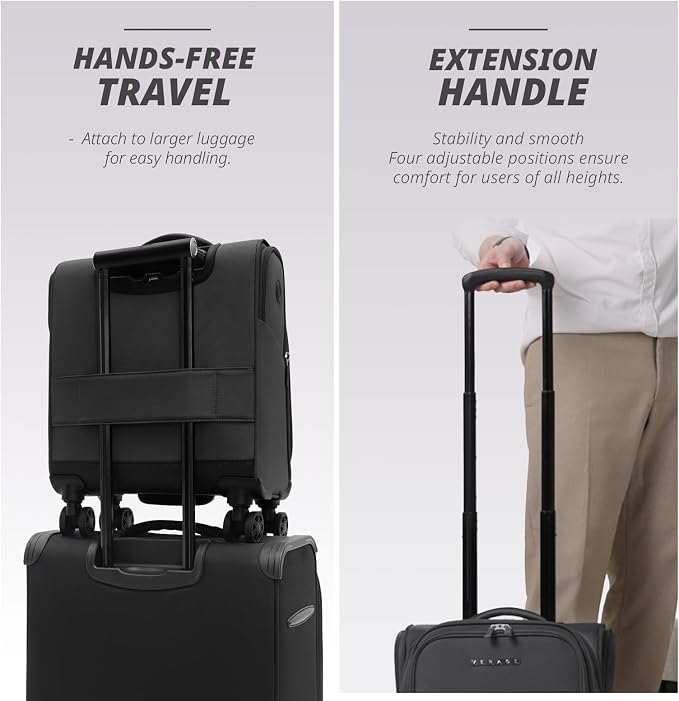 Verage Under Seat Luggage with Wheels, Softside Small Suitcase Spinner Carry On - Image 5