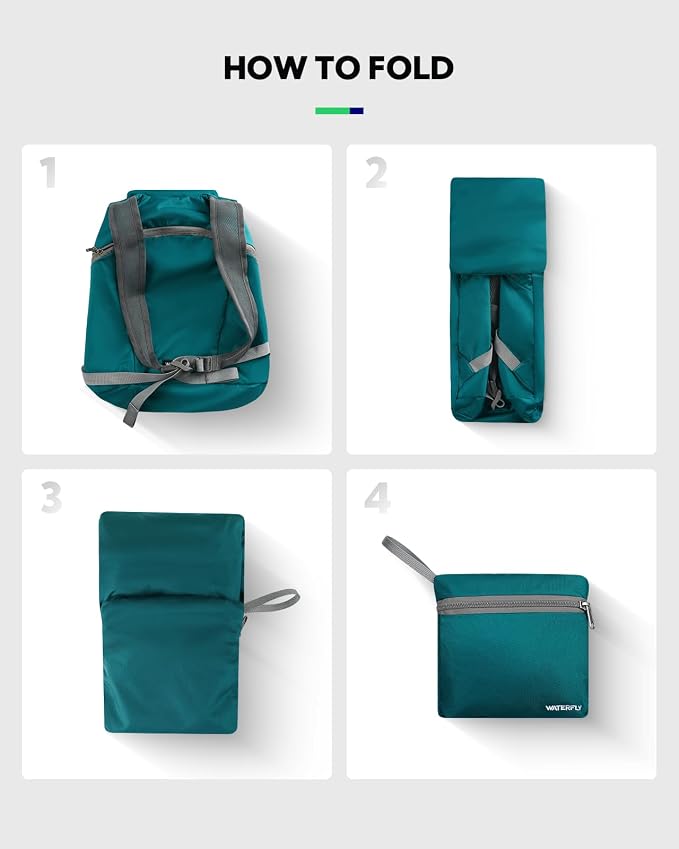 WATERFLY Foldable Lightweight Hiking Backpack: 15L Packable Traveling Daypack - Image 5