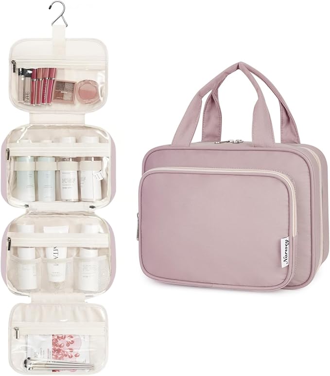 Narwey Hanging Toiletry Bag for Women Travel Makeup Bag Organizer Toiletries - Image 2