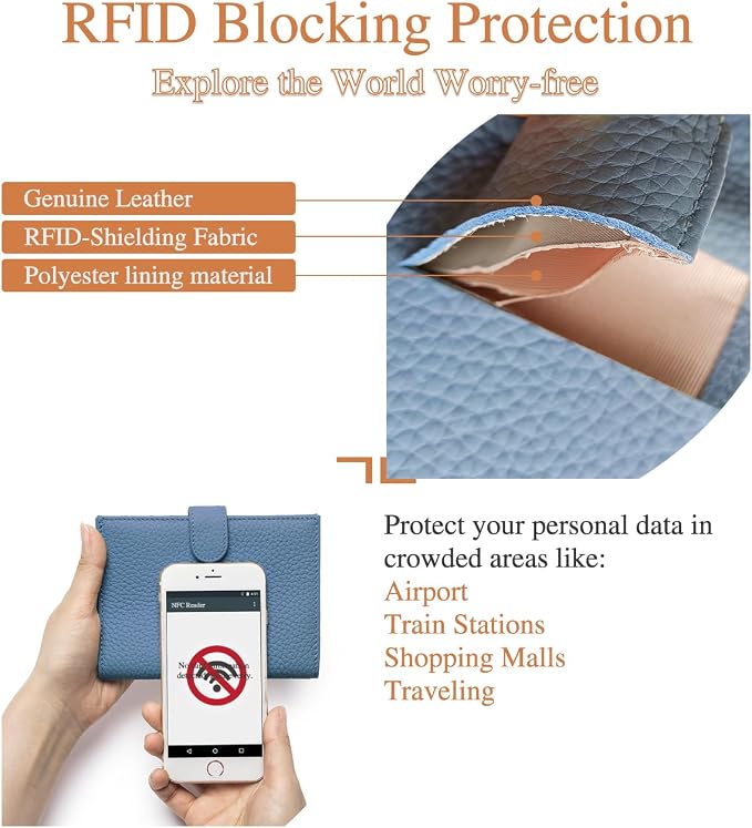 Slim RFID Leather Passport Holder - Image 4