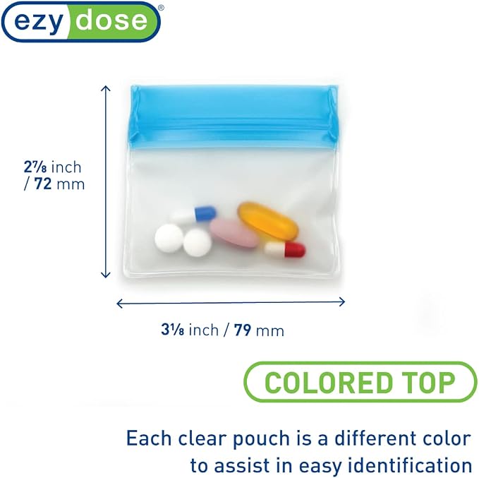 EZY DOSE Reusable 7-Day Pill Pouch Set, Durable Multi-Purpose Travel-Sized - Image 3