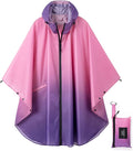 Rain Poncho Jacket Coat Hooded Zipper Style by salamra