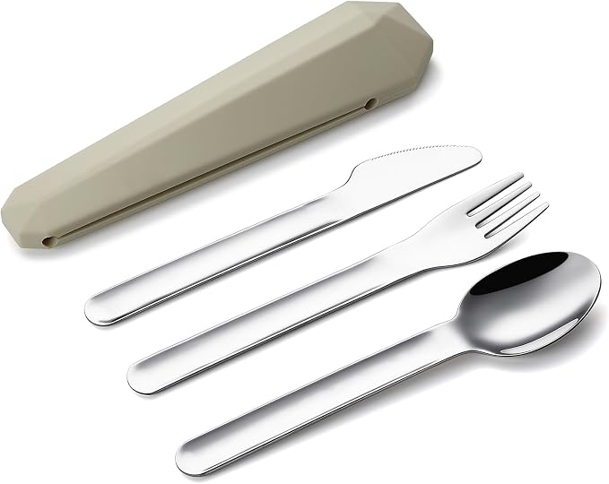 DEVICO Travel Utensils with Case, Reusable Camping Silverware Cutlery, 18/8 - Image 9