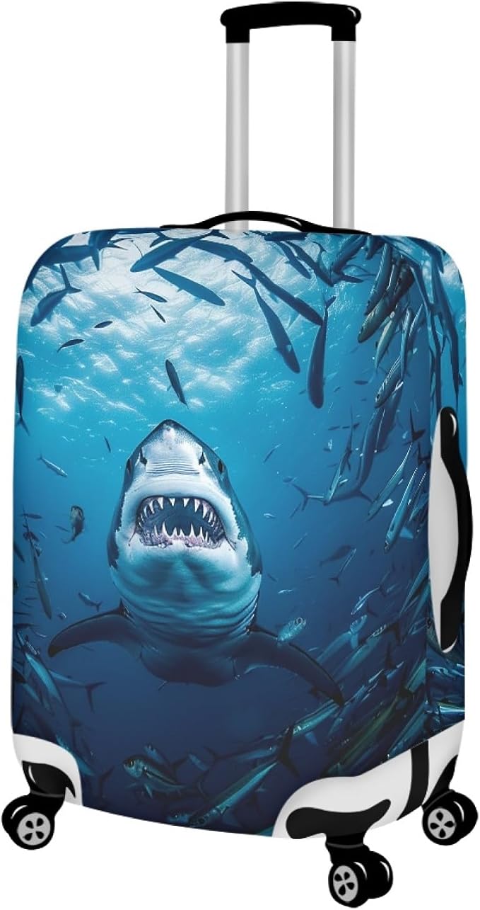 Seadworld Shark Luggage Cover 22-25 Inch High Elastic Thickened Travel Suitcase - Image 2