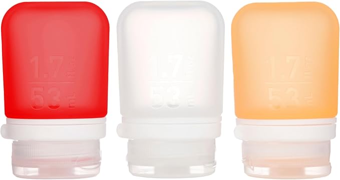 humangear GoToob+ 3-Pack | Refillable Silicone Travel Bottle | Locking Lid | by humangear