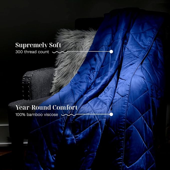 LUXOME Lightweight Blanket | 100% Rayon from Bamboo Fabric & Fill | Full/Queen - Image 3