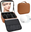 Travel Makeup Bag with LED Mirror and 10x magnifying glass with 3 Lighted by Unknown