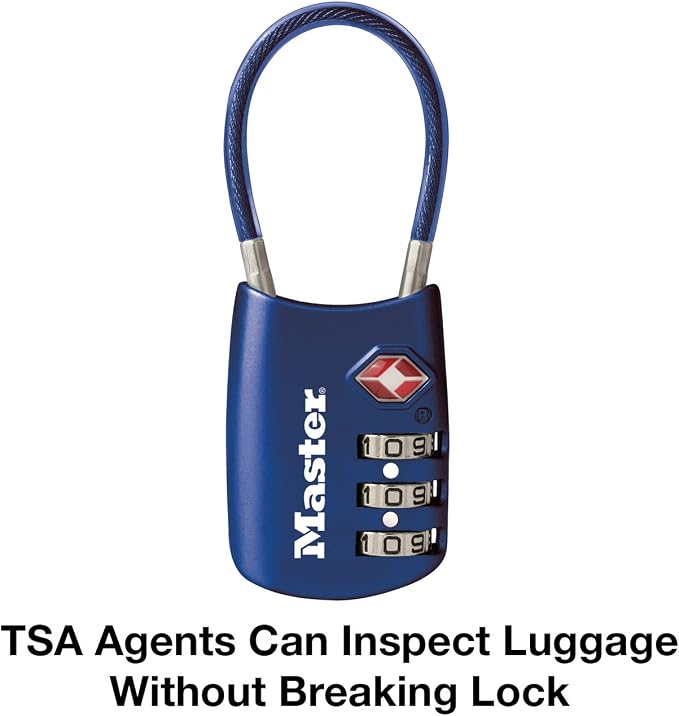 Master Lock Blue Set Your Own Combination TSA Approved Luggage Lock, Travel - Image 3