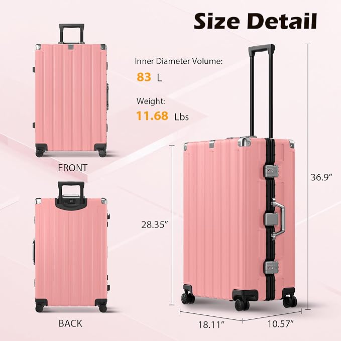 Krute Large Luggage 28 inch Zipperles Suitcase - Image 3