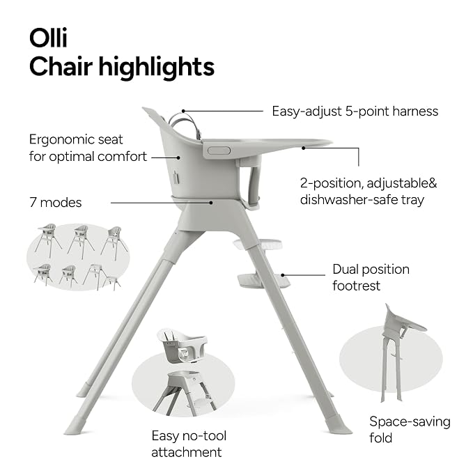 Mompush Olli 7-in-1 Convertible High Chair - Image 4