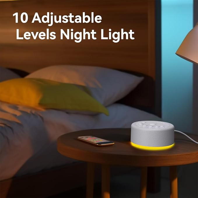 Sound Machine Night Light White Noise Machine 30 Non Looping Sounds 12 Lights 5 - Image 5