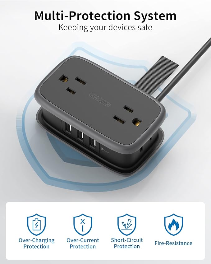 2 Pack Power Strip with USB Ports, 4 Outlets 3 USB Ports, NTONPOWER Small Power - Image 9