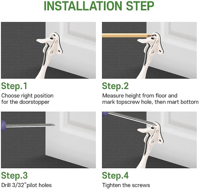 One Touch Kickdown Door Stopper, Door Holder, Heavy Duty Door Stops, Bottom of - Image 6
