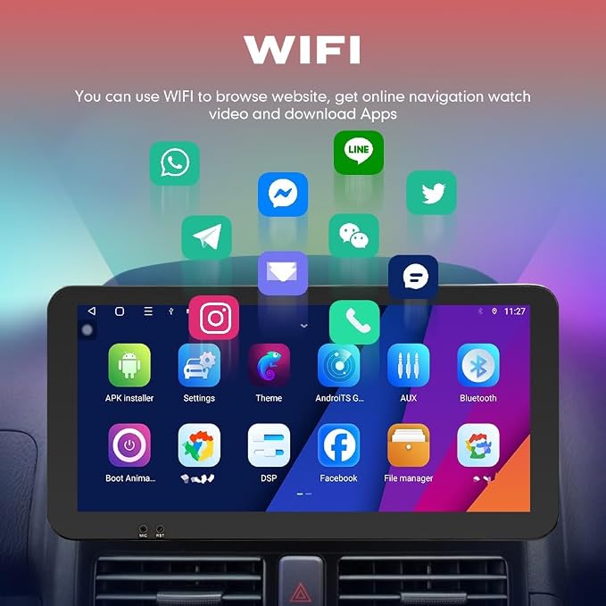 Kunfine CarPlay Android Auto Navigation Stereo GPS Radio Reverse Camera Display - Image 4