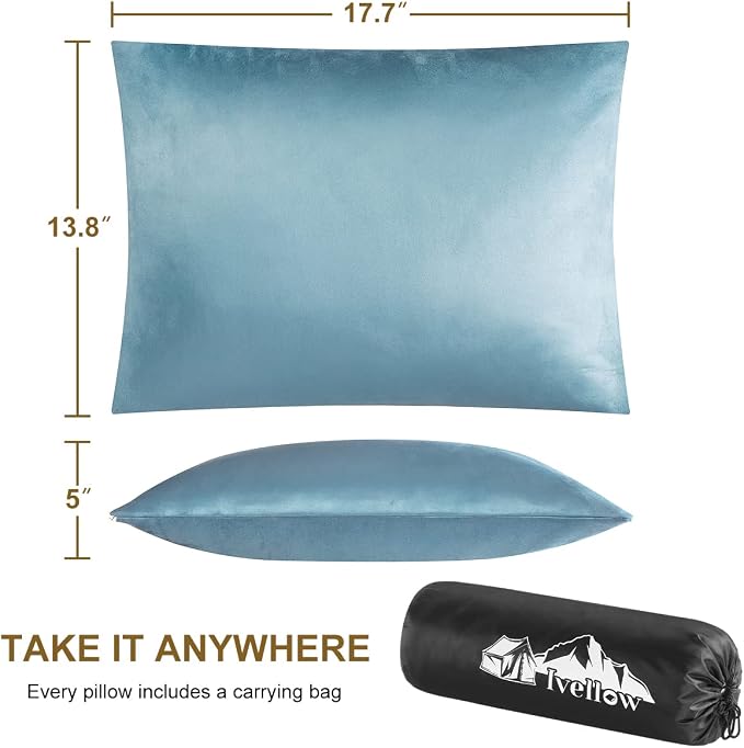 Ivellow Memory Foam Travel Pillow Compressible Camping Pillow - Image 5