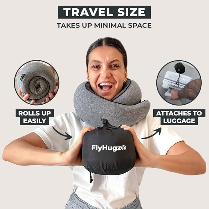 FlyHugz® Neck Travel Pillow | Memory Foam Neck Pillow - Image 4