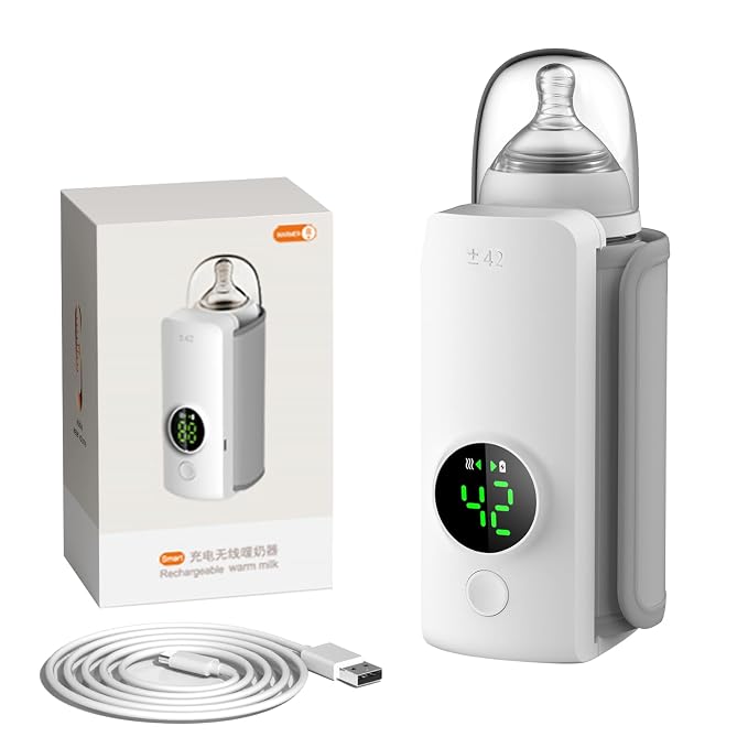 Portable Bottle Warmer, Travel-Friendly, Fast-Heating, Cordless & Rechargable by Unknown