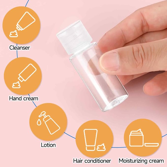 Travel Size Make up Sample Containers, 12 Clear Plastic Mini Travel Bottles - Image 5