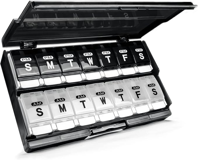 Extra Large Weekly Pill Organizer 2 Times a Day by Remtise
