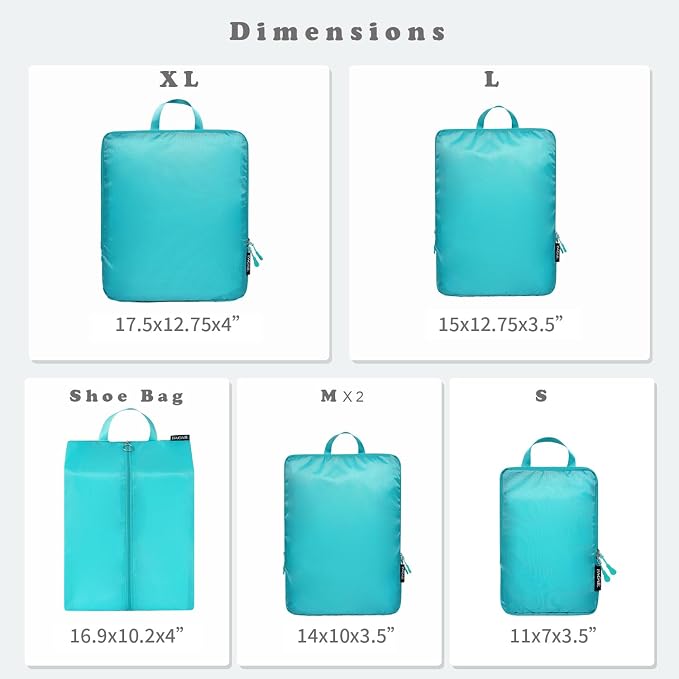 BAGAIL 6 Set Ultralight Compression Packing Cubes Packing Organizer - Image 2