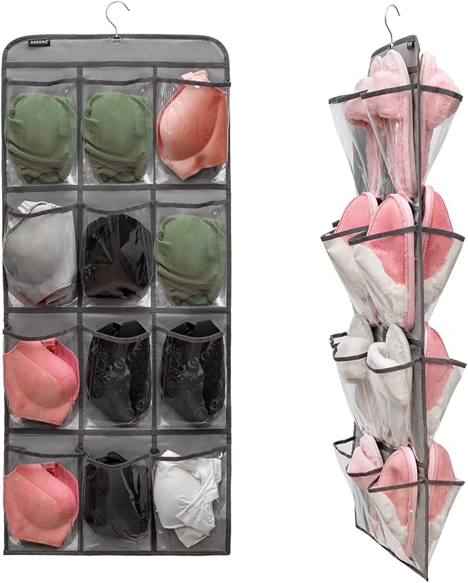 Dual Sided Hanging Shoe Organizer by ANZORG