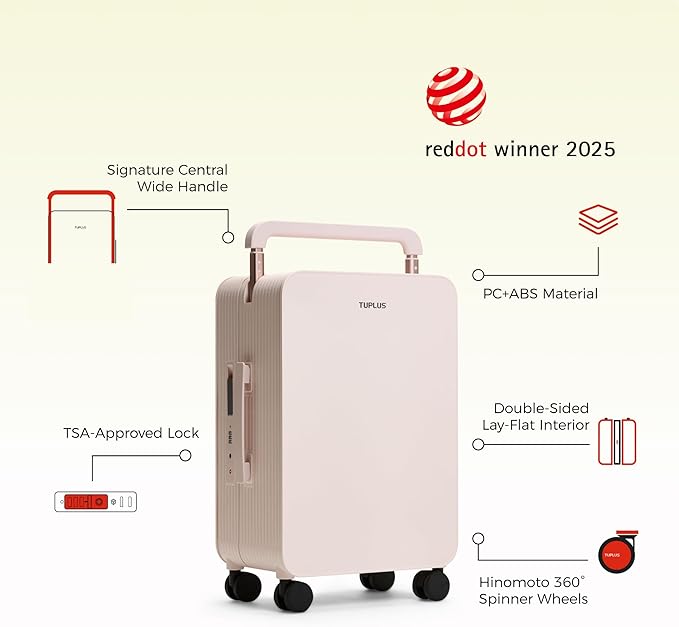 TUPLUS 20” Carry-On Hardside Luggage Lightweight ABS Travel Suitcase - Image 2
